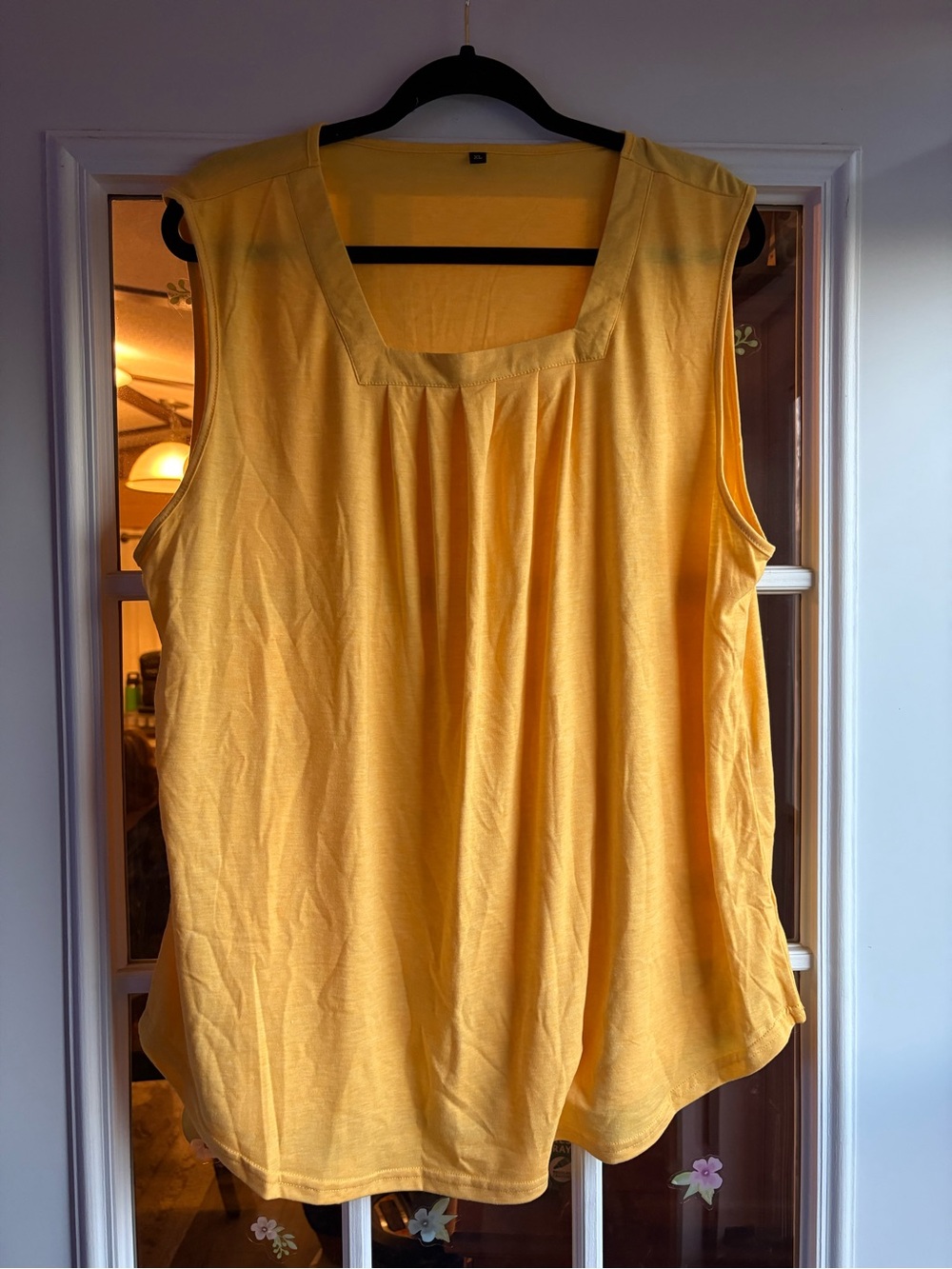 Women’s Yellow Sleeveless Scoop-Neck Top